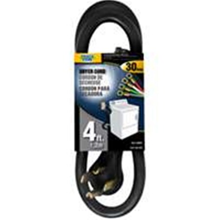 Powerzone Power Zone ORD100404 Dryer Cord 10 By 4 Srdt Black 4 Ft. PO386683